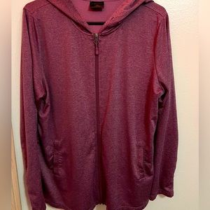 Used. Purple Zip Up Jacket. Thin. Two pockets on side. Smoke-Free Home.